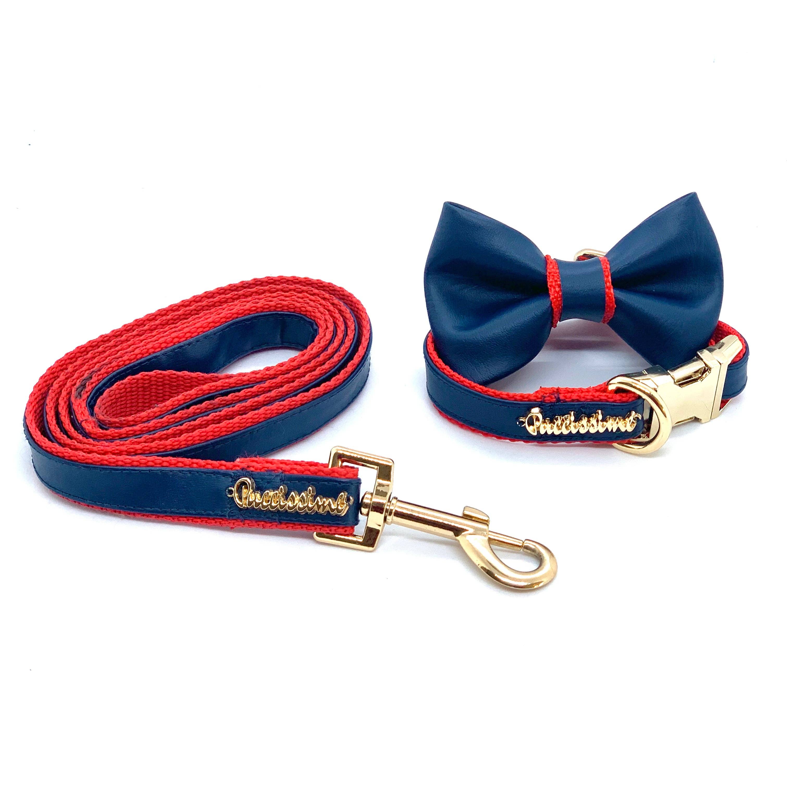 Cardinal collar, bow tie, leash set