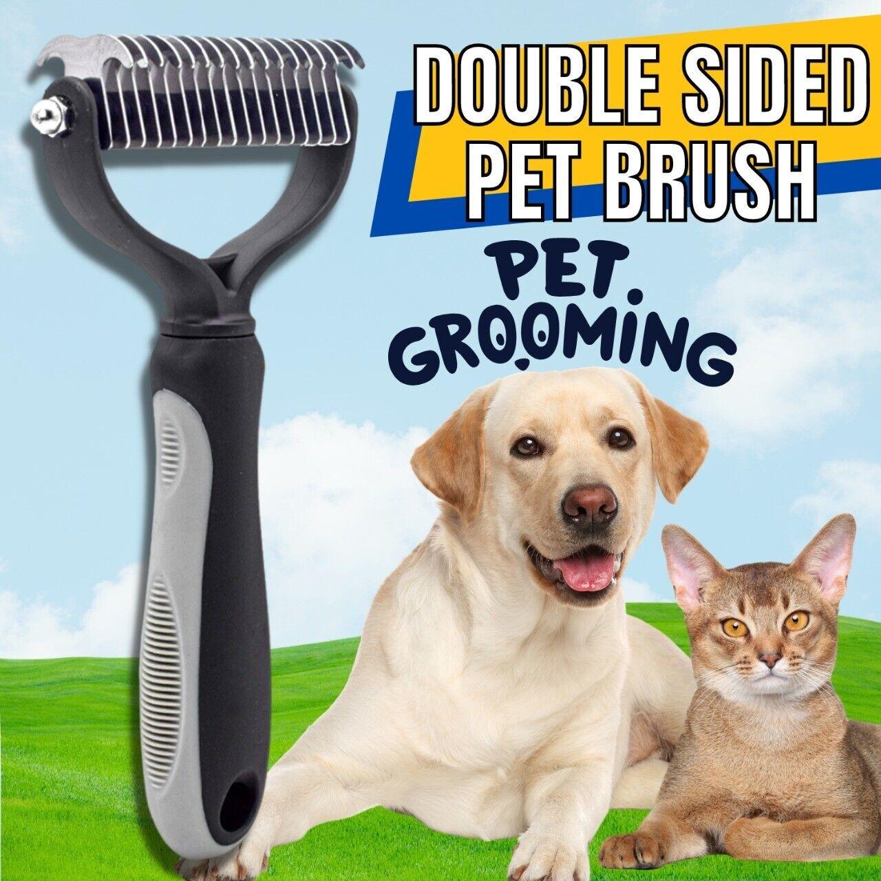 Professional Pet Grooming Tool 2 Sided Undercoat Dog Cat Shedding Comb Brush Pet-3