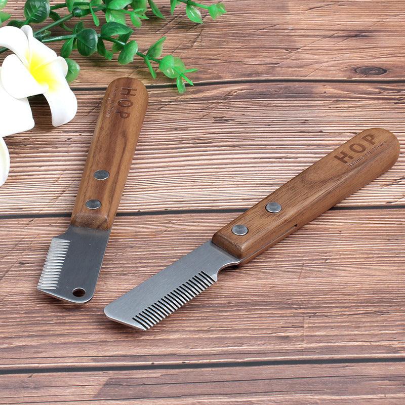 Pet Plucking Knife Comb Wooden Handle Terrier Dog Supplies Pet Shaving Knife Styling Grooming Comb-0