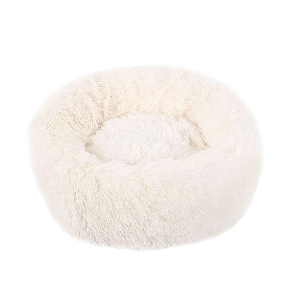 Soothing Calming Donut Pet Bed in White-0