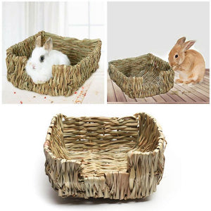 Hand-Woven Grass Hideaway: Natural Nest For Rabbits And Guinea Pigs-1