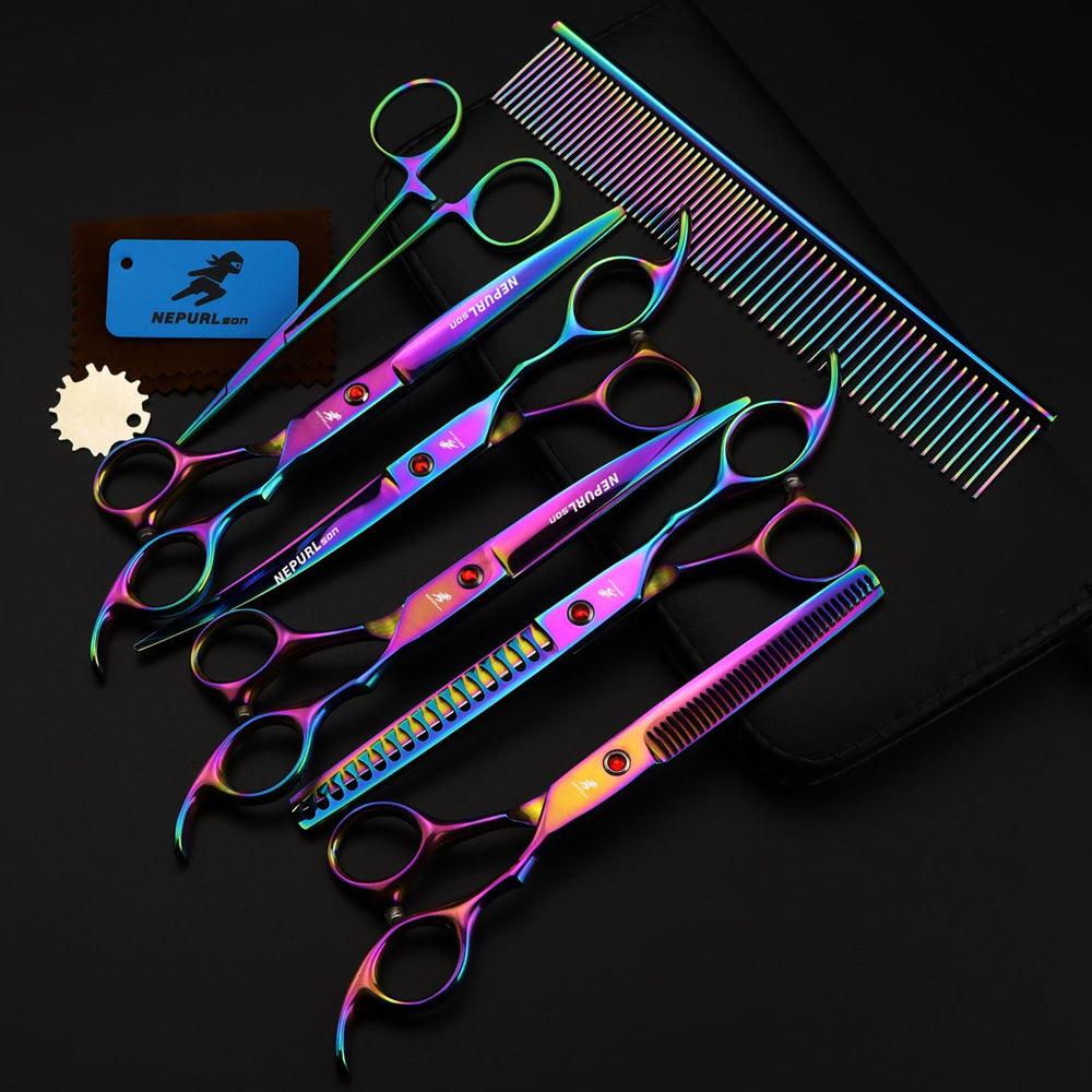 Electroplating Color 5 Pack Pet Grooming Scissors-4