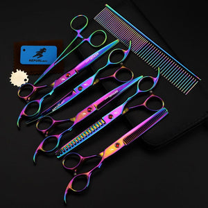 Electroplating Color 5 Pack Pet Grooming Scissors-4