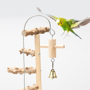 Interactive Bird Playground: Solid Wood Frame With Stand Pole-3