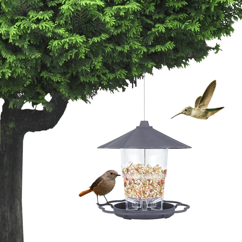 Foldable Bird Feeder With Removable Roof - Outdoor Garden Decor-2