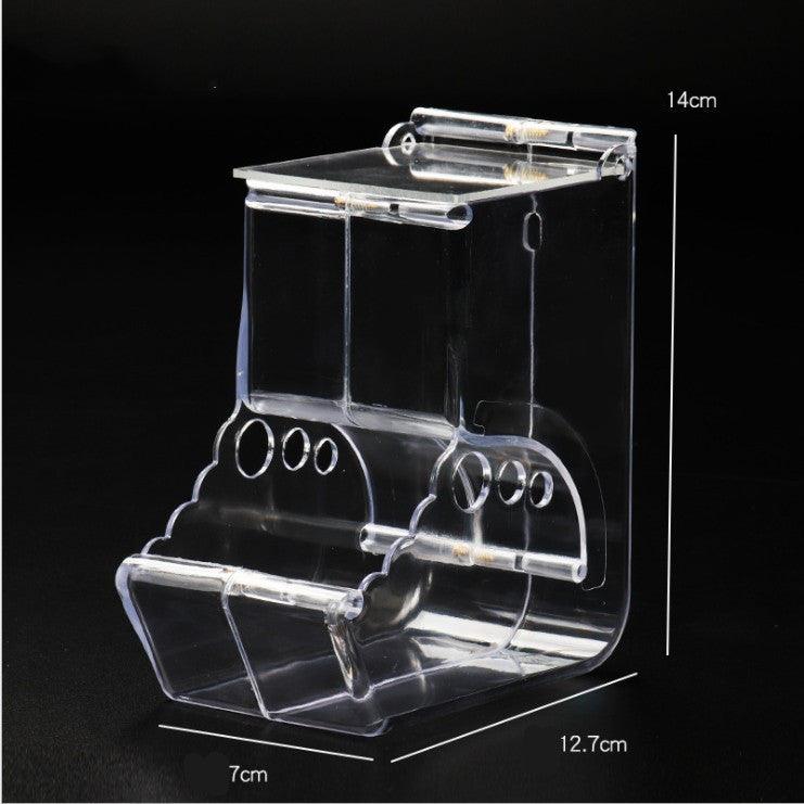 Transparent Plastic Hamster Feeder Food Box - Innovative Fixable Design-5