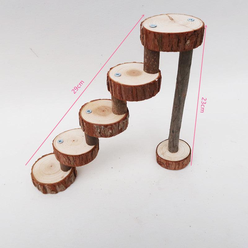 Solid Wood Spiral Staircase Hamster Toy-3