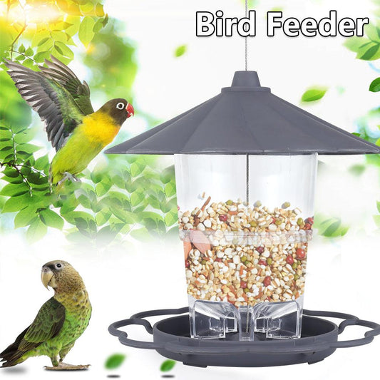 Foldable Bird Feeder With Removable Roof - Outdoor Garden Decor-0