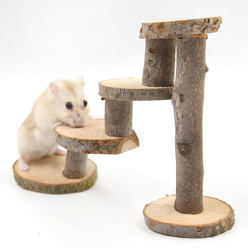 Wooden Apple Wood Hamster Climbing Ladder Toy-0