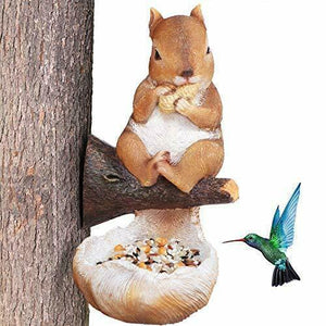 Rustic Woodland Squirrel Bird Feeder-0