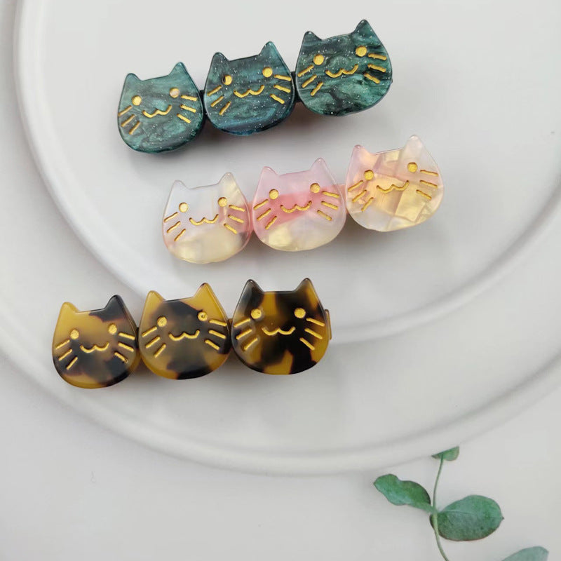 PAWSOME PETS NEW YORK Hand-painted Three Cats Together Hair Clip all colors | Eco-Friendly-3