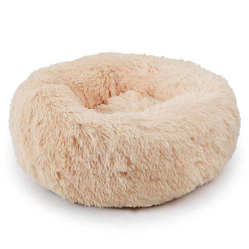 Soothing Calming Donut Pet Bed in Beige-0