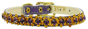 Dog, Puppy & Pet Collar, "Hampton Crystal Flower"-7