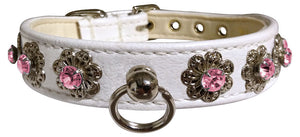 Dog, Puppy & Pet Collar, "Starlite Crystal Flower"-11