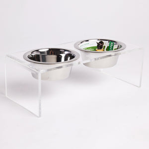 Acrylic Double Feeder - Clear-3