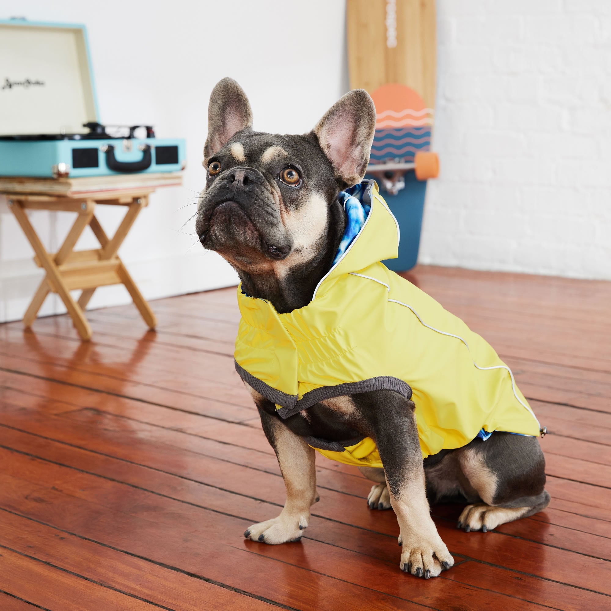 Reversible Elasto-Fit Raincoat - Yellow/Blue-4