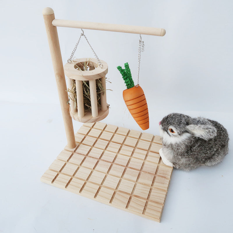 Wooden Hanging Chew Toy & Hay Frame (PREORDER)-3