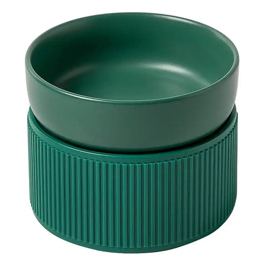 Pre Order - HOPD Ribbed Elevated Ceramic Single Bowl in Emerald-0