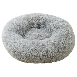 Soothing Calming Donut Pet Bed in Light Grey-0