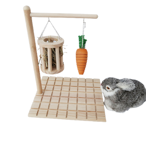 Wooden Hanging Chew Toy & Hay Frame (PREORDER)-0