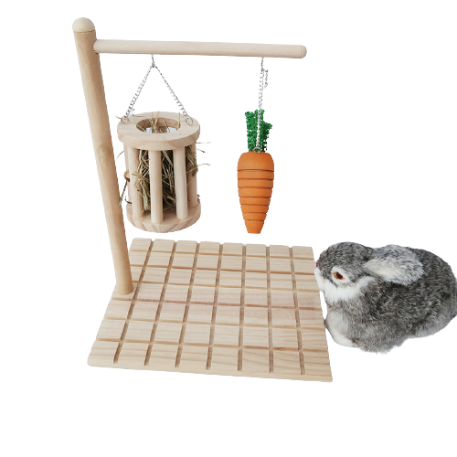 Wooden Hanging Chew Toy & Hay Frame (PREORDER)-0