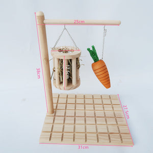 Wooden Hanging Chew Toy & Hay Frame (PREORDER)-1