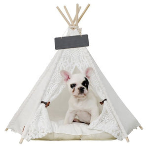 Crochet Pet Teepee With Cushion-0