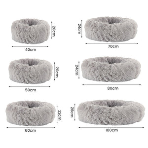 Soothing Calming Donut Pet Bed in Beige-1