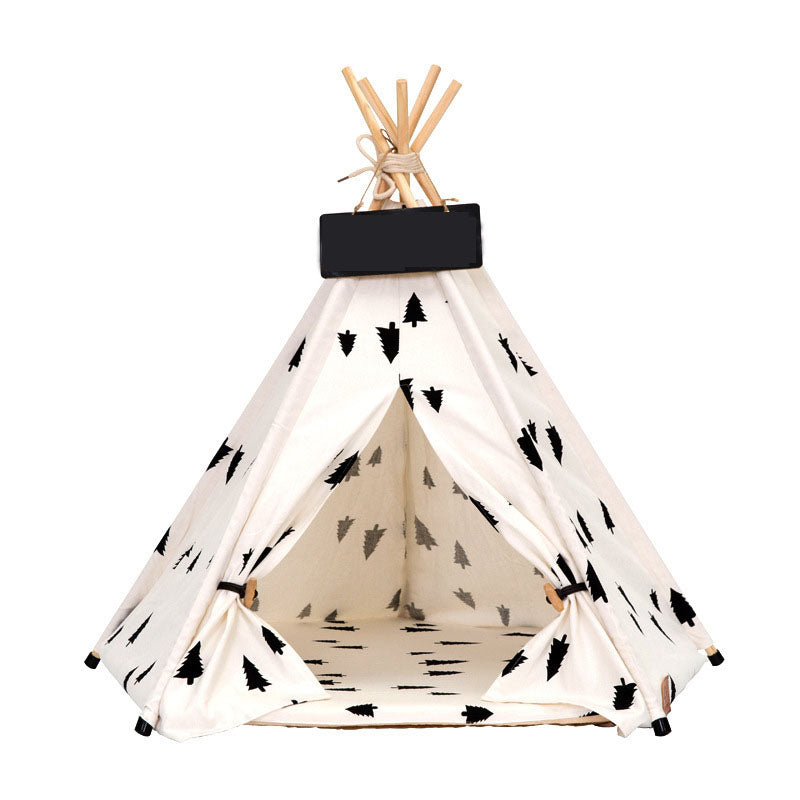 Forest Pet Teepee with Plush Cushion-0