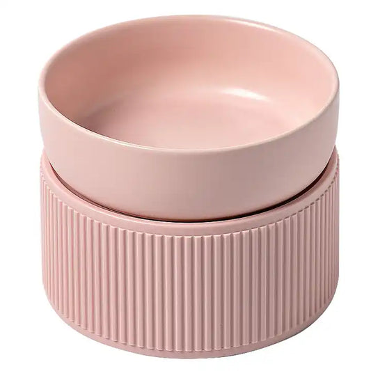 Pre Order - HOPD Ribbed Elevated Ceramic Single Bowl in Pink-0