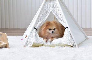 Crochet Pet Teepee With Cushion-1