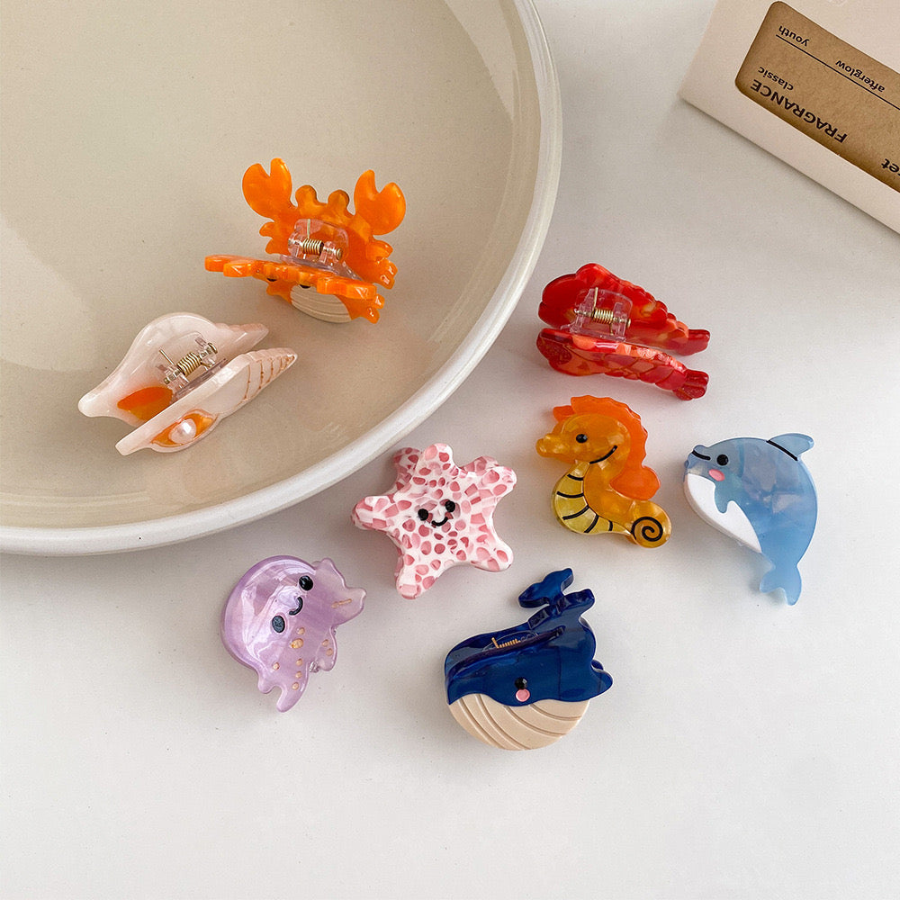 PAWSOME PETS NEW YORK Hand-painted OCEAN COLLECTION Hair Clip #1 | Eco-Friendly-1