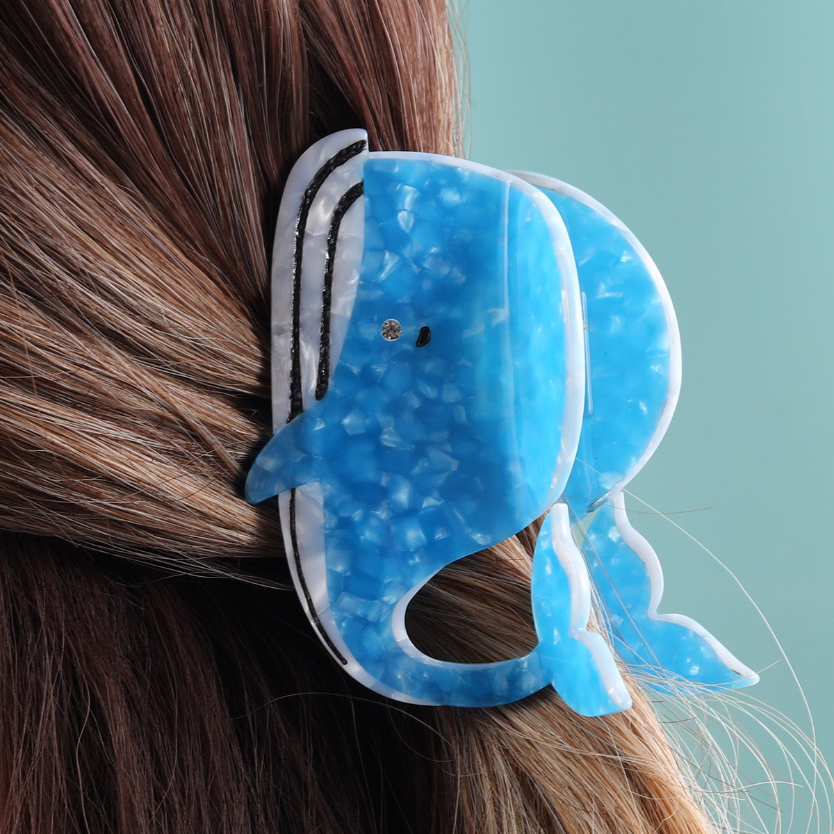 PAWSOME PETS NEW YORK Hand-painted OCEAN Claw Hair Clip #13 | Eco-Friendly-0