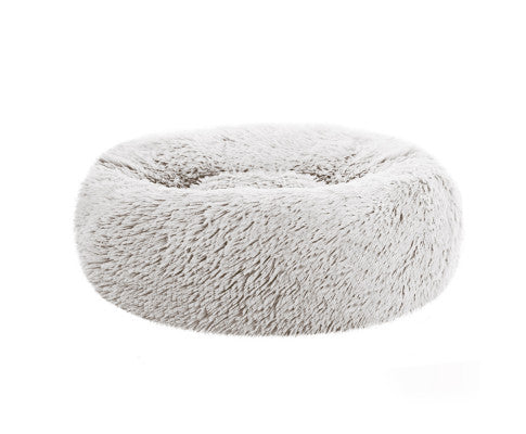 Soothing Calming Donut Pet Bed in White-0