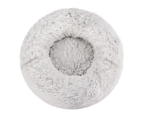 Soothing Calming Donut Pet Bed in White-2