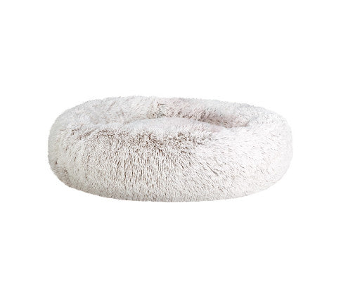 Soothing Calming Donut Pet Bed in White-1