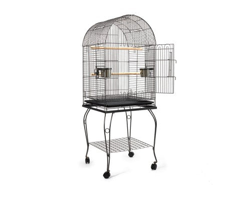 Pet Bird Cage with Stainless Steel Feeders-4