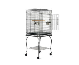 Pet Bird Cage with Stainless Steel Feeders-1