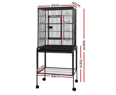 Pet Bird Cage with Feeders 144CM-3