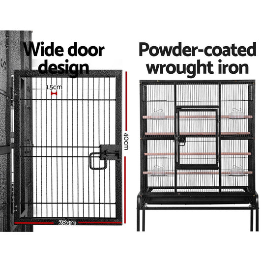 Pet Bird Cage with Feeders 144CM-1