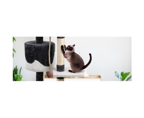 Pet Cat Scratcher Pole - White and Grey-4