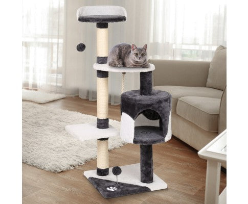 Pet Cat Scratcher Pole - White and Grey-5