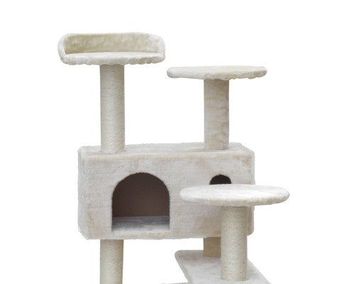 134cm Multi Level Cat Post in Beige-3