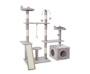 Pet Cat Tree Playhouse Tower Condo 135cm-0