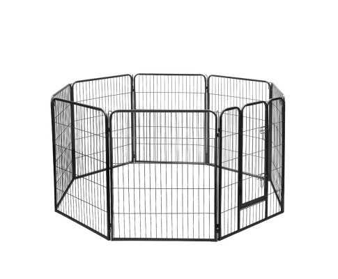 Pet 8 Panel Portable Pet Playpen Crate Enclosure 100cm-0