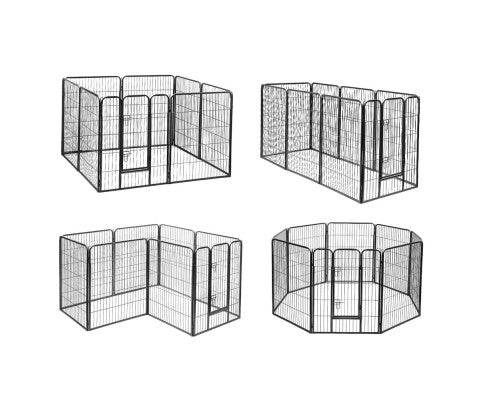 Pet 8 Panel Portable Pet Playpen Crate Enclosure 100cm-3