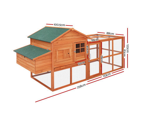 XL Pet Chicken Rabbit Hutch with Large Run-1