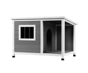 Large Indoor Outdoor Dog Kennel House - Grey-0