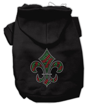 Christmas Pet Dog & Cat Hoodie Rhinestone, "Holiday Fleur De Lis"-5