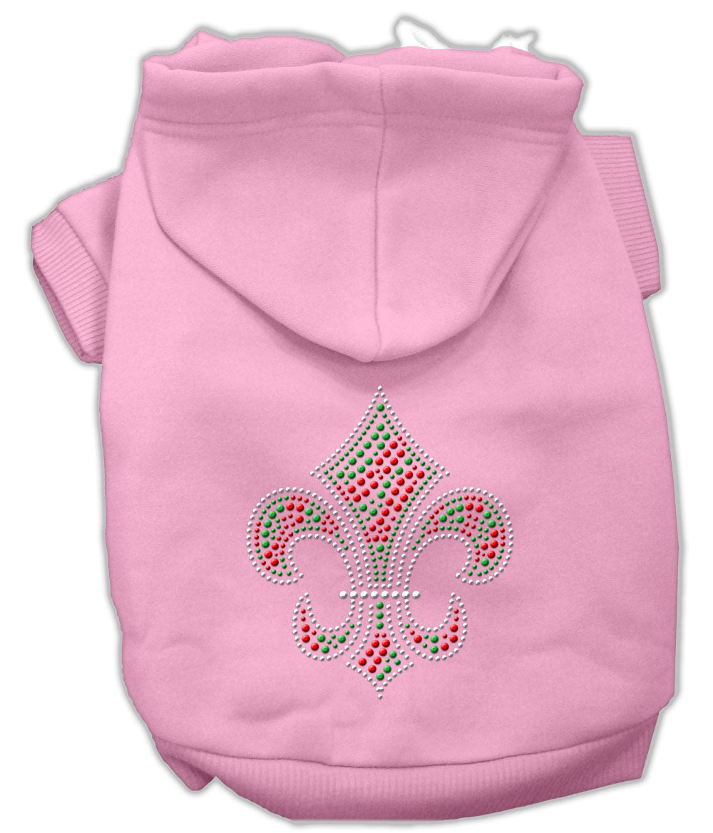 Christmas Pet Dog & Cat Hoodie Rhinestone, "Holiday Fleur De Lis"-7